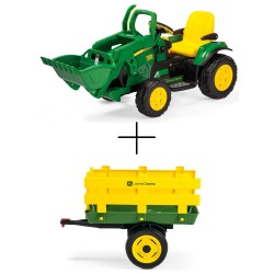 PEG PEREGO JOHN DEERE GROUND LOADER koparka na akumulator 12V na licencji JOHN  DEERE + PRZYCZEPA