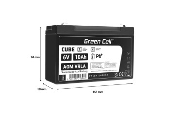 Akumulator Green Cell 6V 10Ah AGM