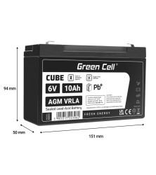 Akumulator Green Cell 6V 10Ah AGM