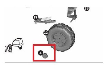 Zabezpieczenie śruby koła przód Traktor Peg Perego